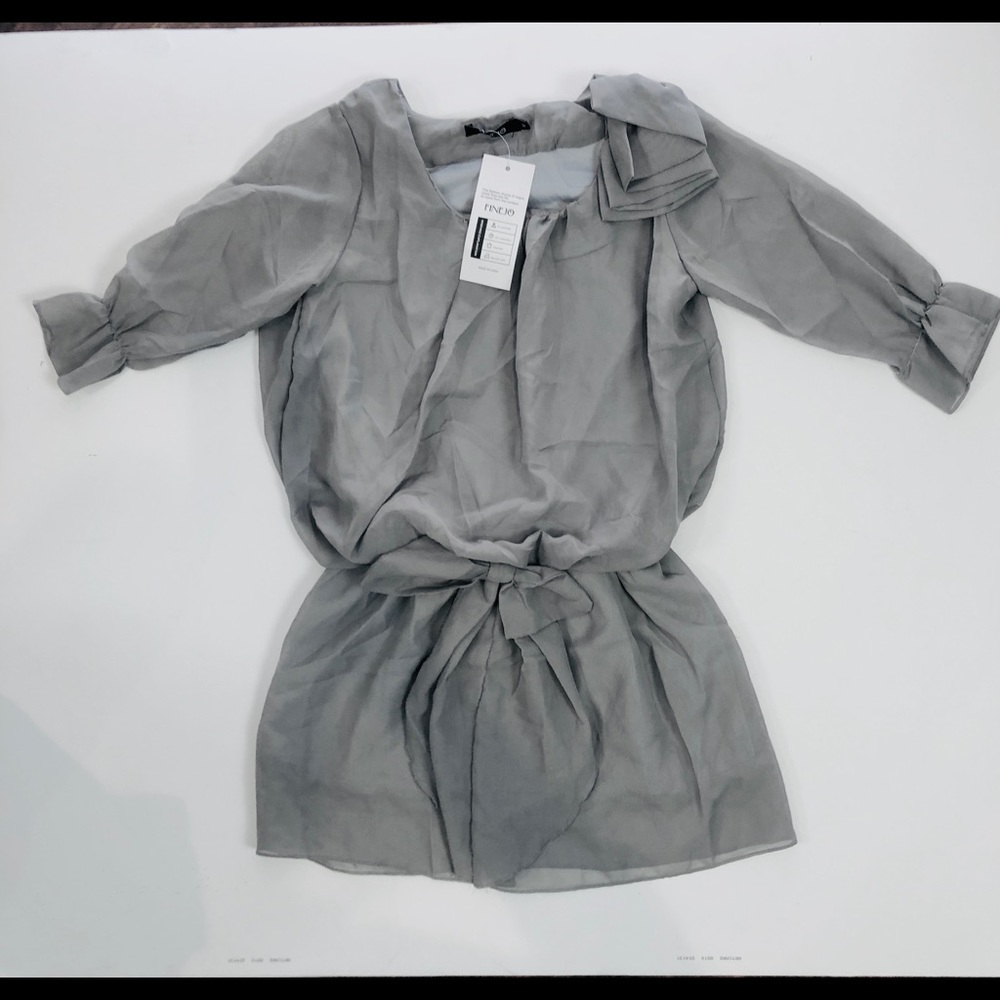 FINEJO / WOMEN'S RUFFLE SHEER MINI DRESS SIZE: M